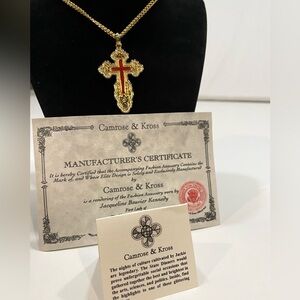Camrose & Kross Jacqueline Kennedy Russian Enamel Cross Necklace. NIB